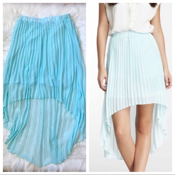 Pinkyotto sky blue hi-low pleated skirt - Picture 1 of 3